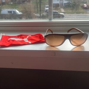 Puma Men's Black and Brown Sunglasses